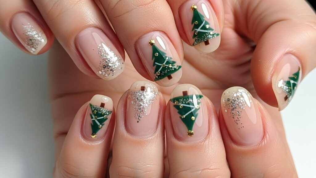Christmas Tree Accent Nail