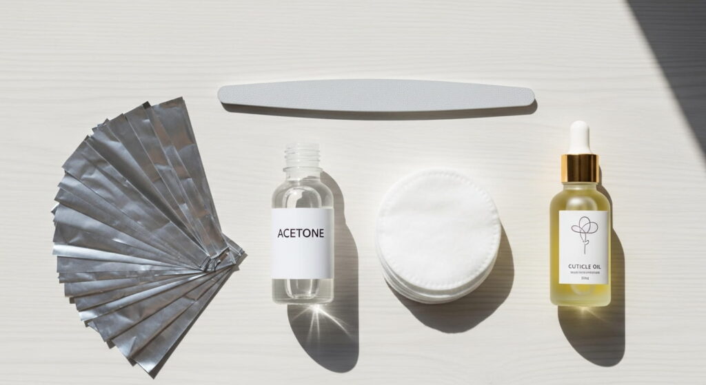 Tools needed to remove gel nail polish at home