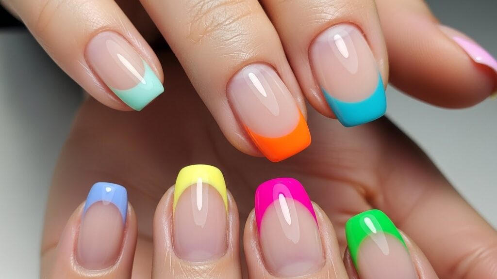 Elegant French nail art ideas featuring classic white, chrome, glitter, micro tips, and modern colored designs.