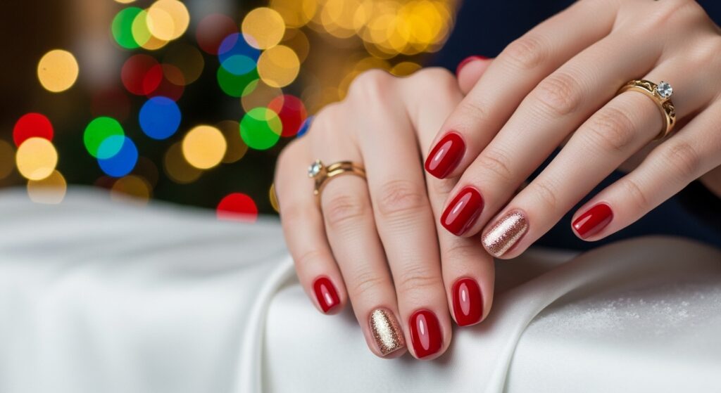 Gold Spark Short Nails