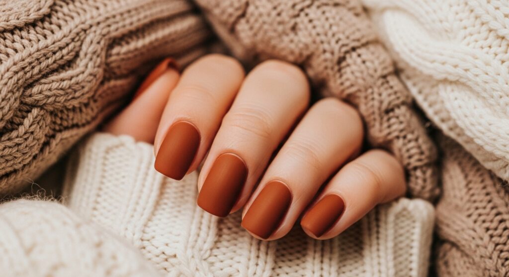 Cinnamon Brown Short Nails