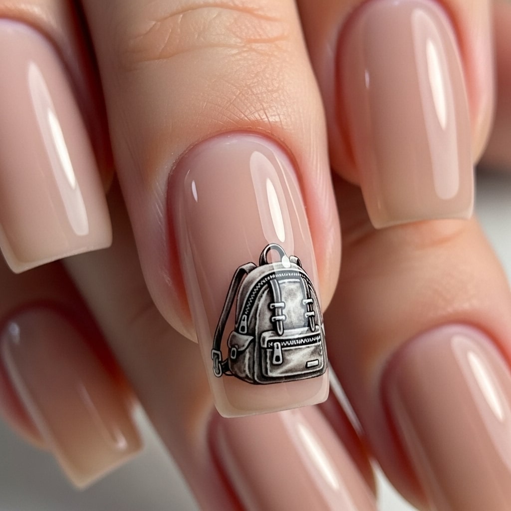 Backpack Accent Nail Design