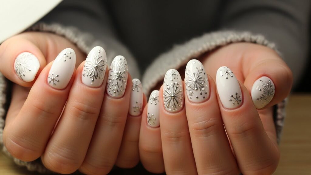 Snowflake Gel Nail Designs
