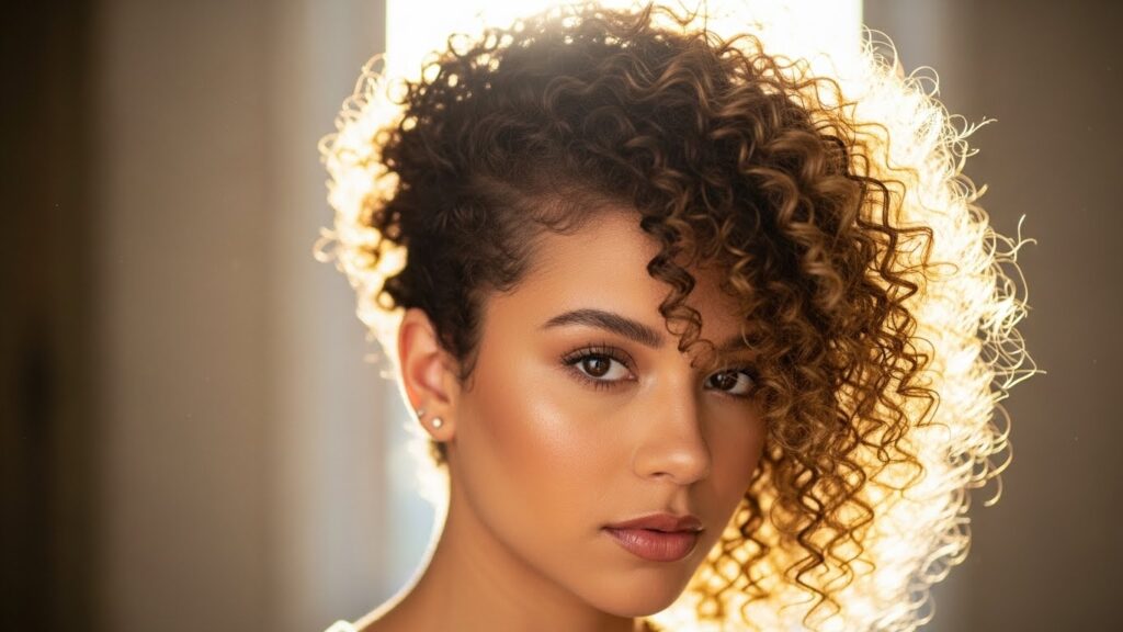 Side-Parted Curly Style

