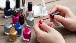 DIY easy nail designs at home, natural nails, simple tools, pastel nail polish, casual home setting, bright natural light