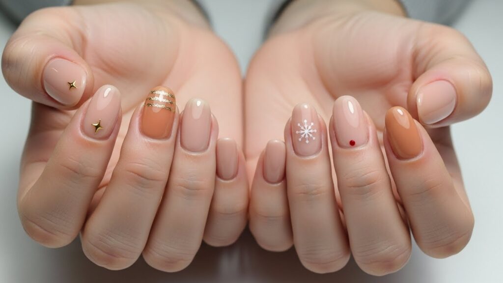 Minimal Christmas Gel Nails