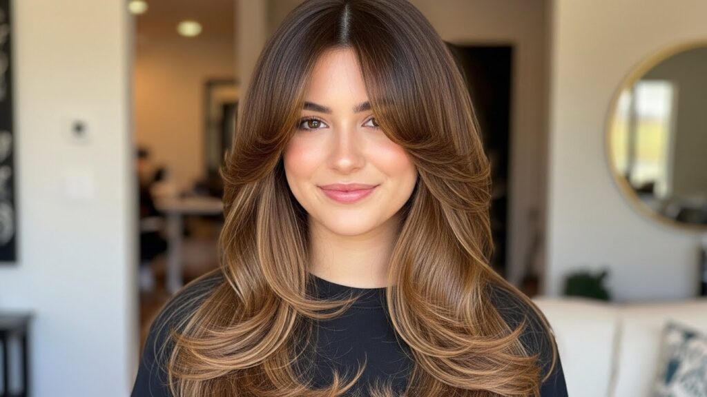 Soft long haircut with soft face-framing layers.