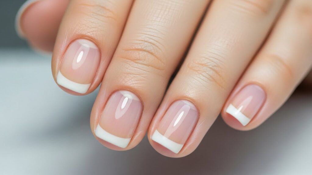 Short natural nails with smooth edges