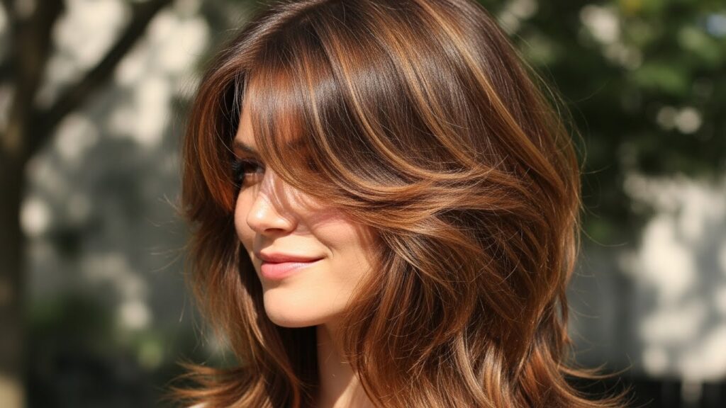 Long shag haircut with choppy layers.