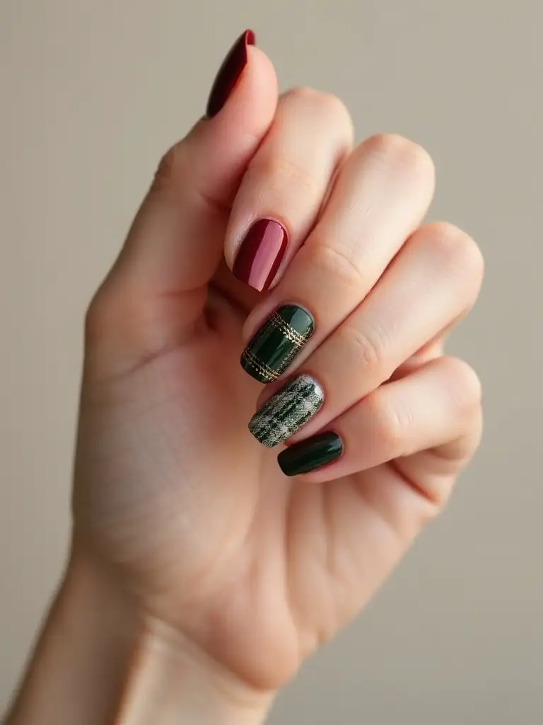 Plaid Party Nails
