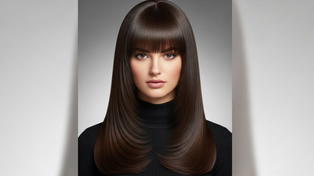 Long Hair With Full Fringe Bangs