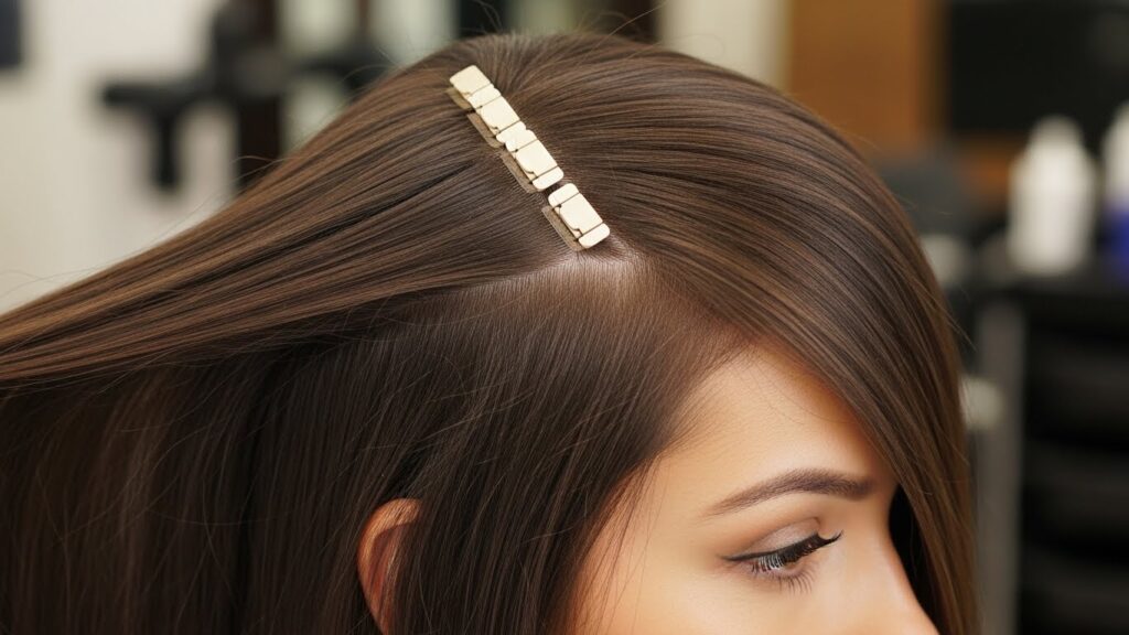 Tape-in hair extensions for natural-looking instant length