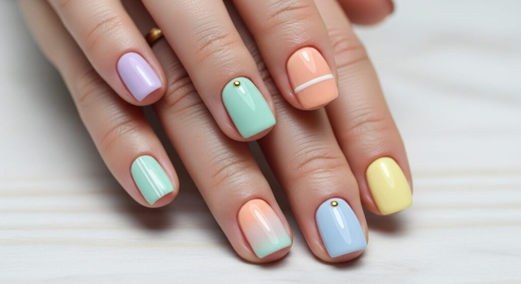 Simple everyday nail designs on short nails