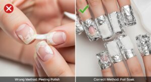 Correct vs wrong way to remove gel nail polish