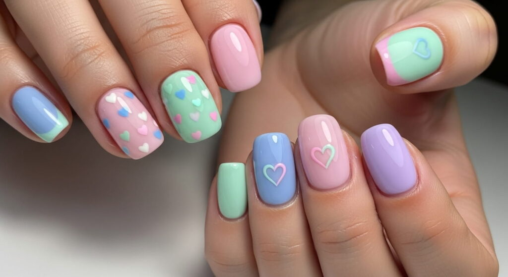 Trendy nail designs with abstract patterns