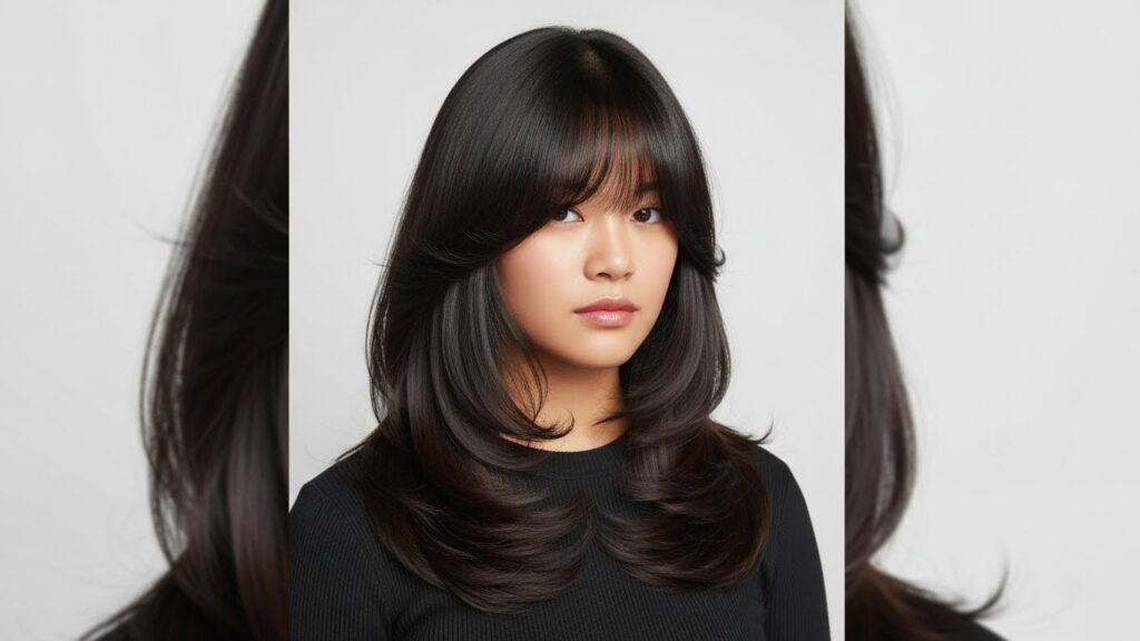 Korean Long Hair With Curtain Bangs