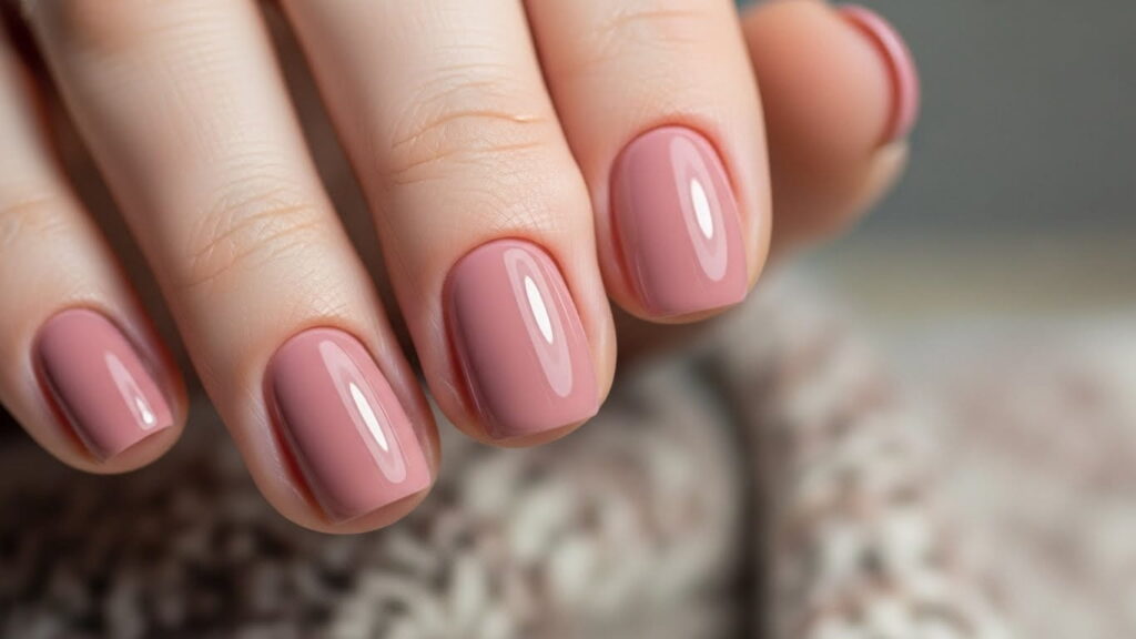 Dusty rose simple winter nails
