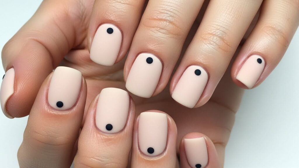 Minimal dot winter nail design