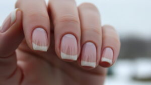 Glossy clear simple winter nails 2026
