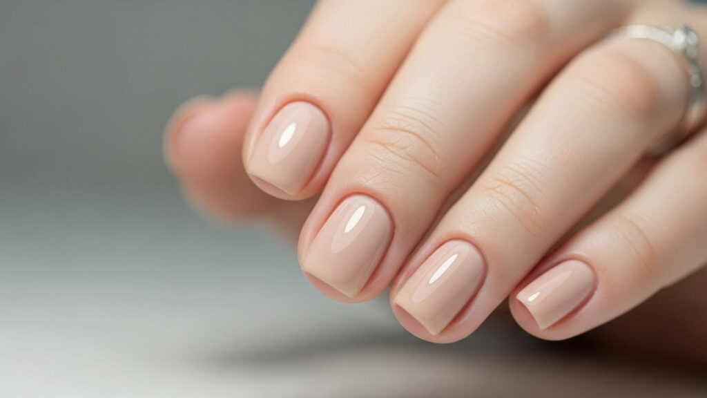 Nude beige winter nail ideas 2026