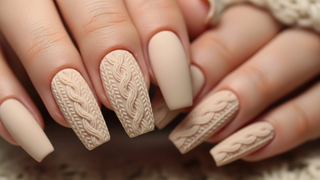 Cable Knit Coffin Nails